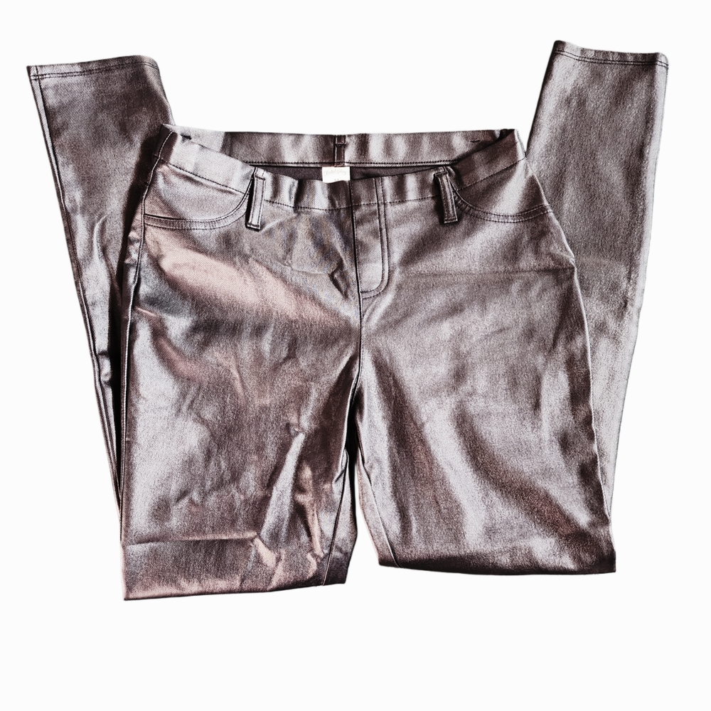 Black faux leather pull on pants Size M Nwot